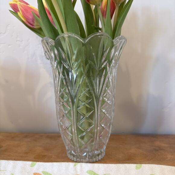 Imperial Elegant Vintage Antique MCM Cut Crystal Glass Flower Vase Fine 24% Lead - Picture 3 of 7